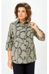 Блузка Белэльстиль 877-326 олива+черный Блузка Белэльстиль 877-326 олива+черный