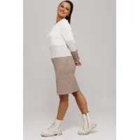 Платье Галеан Cтиль 915 бежевый с коричневым