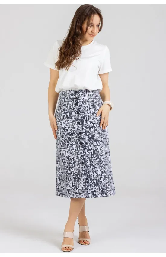 Юбка Mirolia 1301 синяя графика