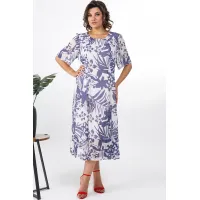 Платье Alani 2373 белый + фиолетовый