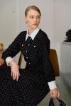 Платье Lokka 1684 черный/белый горох