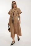 Платье Kaloris 2305 коричнево-бежевый