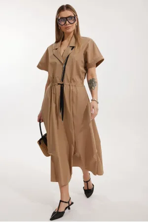 Платье Kaloris 2305 коричнево-бежевый