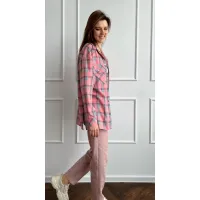 Блузка I3I Fashion 202/1 лососевая клетка
