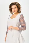 Платье Mira Fashion 5654 молочный+кружево