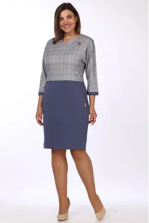 Платье Lady Style Classic 1449 Серый с синим