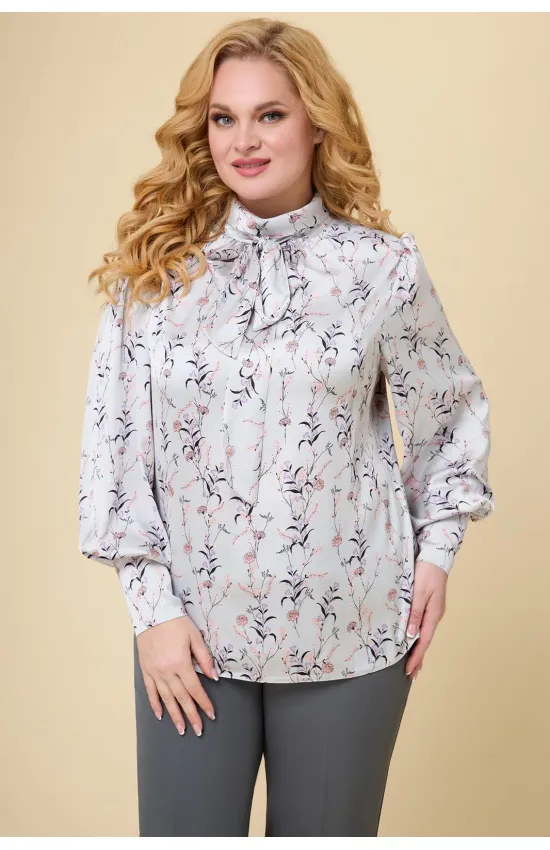 Блузка Svetlana Style 1734 серый+молочный