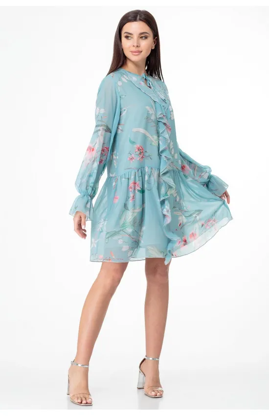 Платье Anelli 1019 бирюзовый