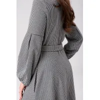 Платье Your Size 2269/170 Черно-белый в «гусиную лапку»