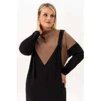 Платье Algranda 4092 Черный,Светло-коричневый