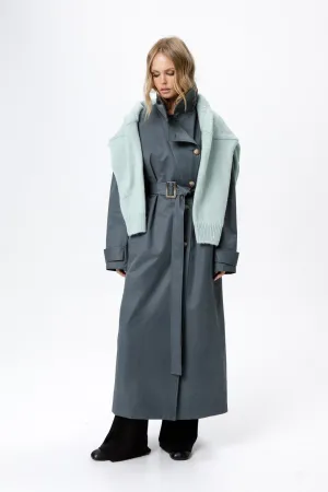 Плащ Pirs 6214 серо-бирюзовый