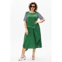 Платье Michel Chic 2178 зелёный+полоска