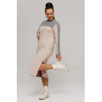 Платье Галеан Cтиль 995 бежевый с серым