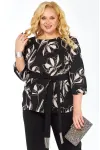 Блузка Элль-Стиль 2446 а черный, белый принт