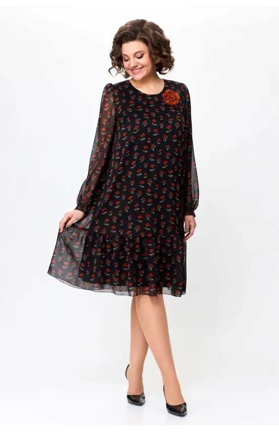 Платье Дали 4560.1 черный с красным