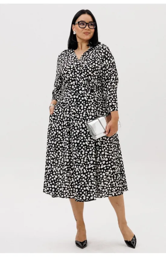 Платье Anastasia 1229-1 чёрно-белый Платье Anastasia 1229-1 чёрно-белый
