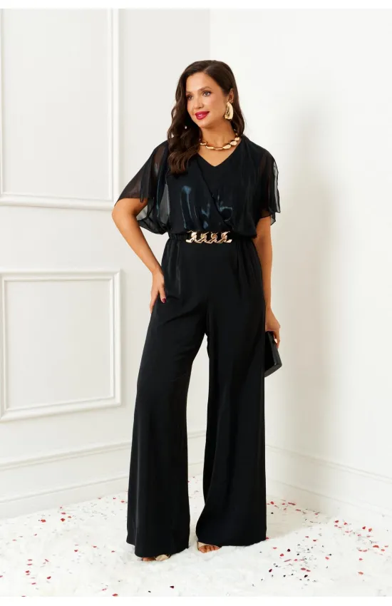 Комбинезон Beautiful & Free 6391 черный/прозрачный