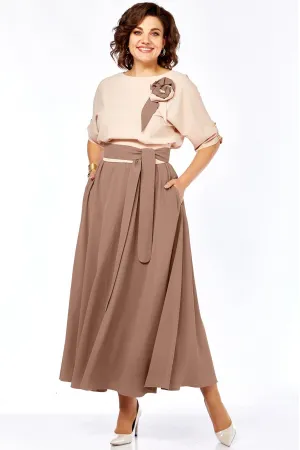 Платье Ольга Стиль С912/1 светло-коричневый