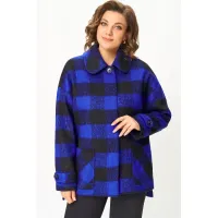 Пальто Дали 3583Л василёк с чёрным