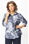 Блузка Белэльстиль 877-326 синий принт
