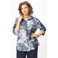 Блузка Белэльстиль 877-326 синий принт