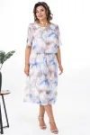 Платье Alani 2370 белый+голубой+бежевый