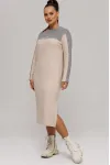 Платье Галеан Cтиль 995 бежевый с серым