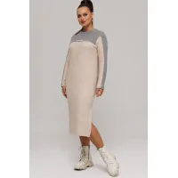 Платье Галеан Cтиль 995 бежевый с серым