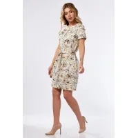 Платье Lady Style Classic 1819/2 Бежевый с оливковым