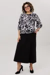 Блузка Anelli 1779 черно-белые цветы