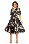 Платье Милора-Стиль 1419 черный с принтом