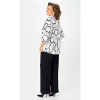 Блузка Белэльстиль 877-326 белый+черный