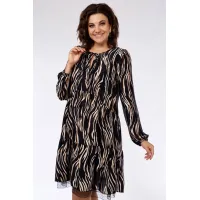 Платье Милора-Стиль 1035 черное с бежевым