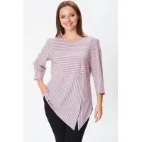 Блузка Modema 769-2 розово-серая полоска