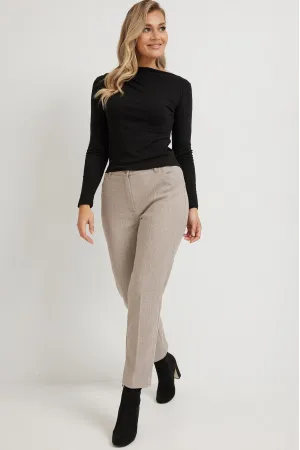 Брюки Mirolia 951 бежевая  ёлочка