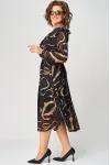 Платье Eva Grant 7297В черный в принт ленты Платье Eva Grant 7297В черный в принт ленты