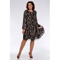 Платье Милора-Стиль 1035 черное с бежевым Платье Милора-Стиль 1035 черное с бежевым