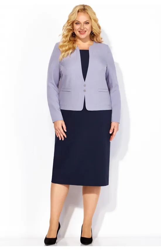 Платье Линия-Л Б-2093 сиреневый-темно-синий