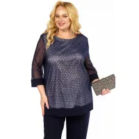 Блузка Элль-Стиль 2435/1 а темно-синий