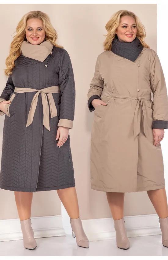 Пальто Shetti 2113 беж+графит