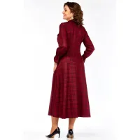 Платье Celentano 5078 бордовая клетка