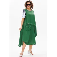 Платье Michel Chic 2178 зелёный+полоска