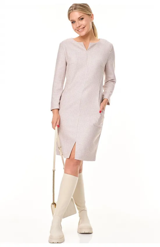 Платье Talia Fashion 410 геометрический  мелкий принт в светлых оттенках