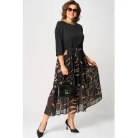 Платье Eva Grant 7216C черый+принт Платье Eva Grant 7216C черый+принт