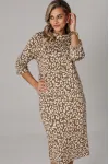 Платье Anastasia 1303 кофейный (анималистический принт)