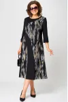 Платье Eva Grant 7220Л черный+принт Платье Eva Grant 7220Л черный+принт