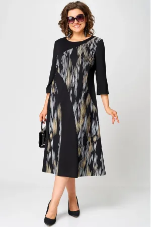 Платье Eva Grant 7220Л черный+принт