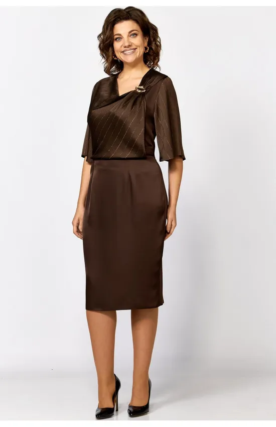 Платье Mira Fashion 5610-2 коричневый
