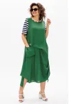 Платье Michel Chic 2178 зелёный+полоска