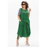 Платье Michel Chic 2178 зелёный+полоска